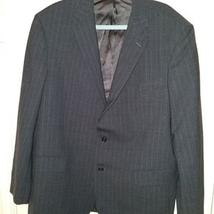 Brooks Brothers 346 Stretch Charcoal Gray Pinstripe Wool Blazer Jacket Men's 45R